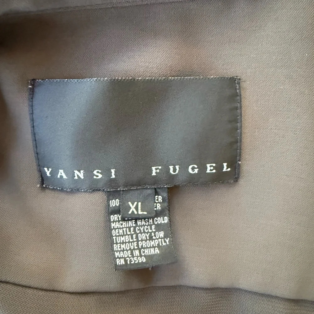Yansi Fugel Olive Green Microfiber Jacket / Shacket ~ Button Front ~ Size XL